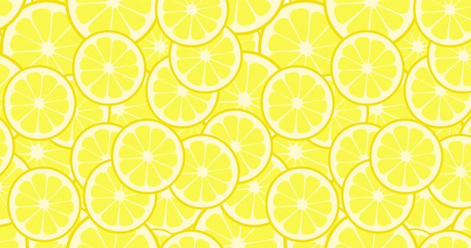 Seamless pattern lemon stile. Animation 4K. Original design