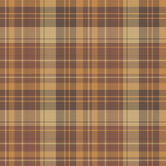 Seamless pattern in brown and beige colors for plaid, fabric, textile, clothes, tablecloth and other things. Vector image.