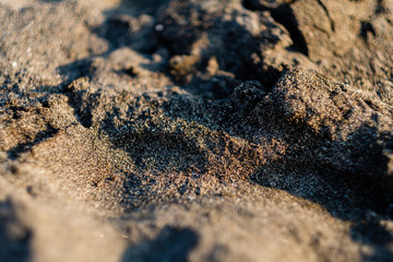 Georgia, Magneti. magnetic sand on the beach, close-up
