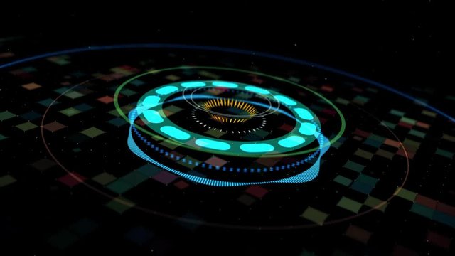 Abstract equalizer background, art and music concept. Animation. Colorful bass beat motion, futuristic equalizer beating rythm on black background, seamless loop.