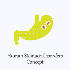 Human Stomach Filled with Puzzle Pattern with Few Corrupted