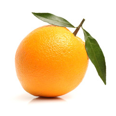 Orange fruit on the white background