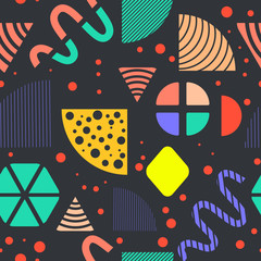 Seamless Pattern made of Abstract Shapes in Contrasting Colors
