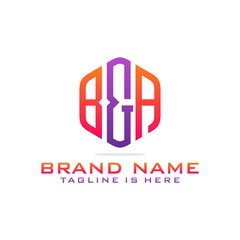 Obraz premium Initial B & A abstract logo template vector