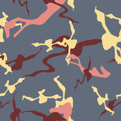 Urban camouflage of various shades of grey, beige and brown colors