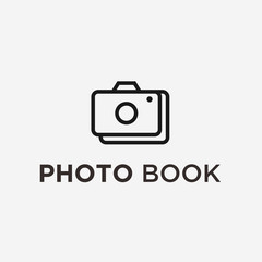 camera book logo. photo logo
