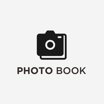 camera book logo. photo logo
