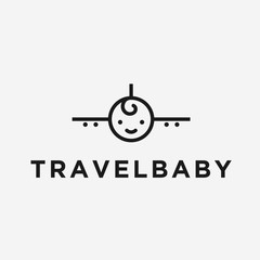 baby airplane logo. baby travel logo