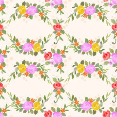 Obraz premium Colorful hand drawn flowers pattern vector design. can use for fabric textile wallpaper background.