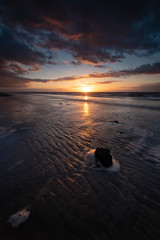 Fototapeta na wymiar sunset at Old Hunstanton Beach
