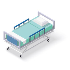 Vector isometric hospital bed. Medical equipment icon.