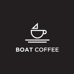 boat coffee logo. boat icon