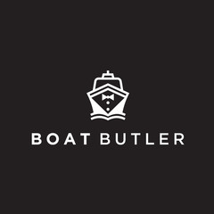 logo ship waiter. boat logo