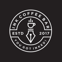 coffee writer logo. coffee icon