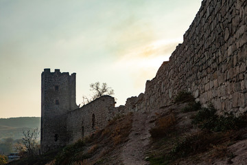 Fototapeta premium ruins of the castle in the morning