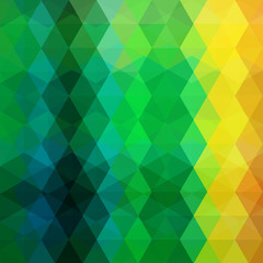 Obraz premium Triangle vector background. Can be used in cover design, book design, website background. Vector illustration. Green, yellow colors.