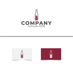 Wine Battery Logo Design Vector Template
