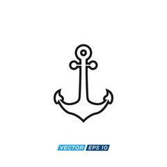 Anchor Nautical Icon Design Vector