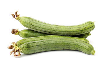 fresh loofah on the white background 