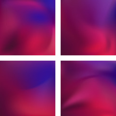 Fototapeta premium Set with purple abstract blurred backgrounds. Vector illustration. Modern geometrical backdrop. Abstract template.