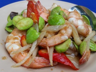 Stir Fried Stink Beans with Shrimp or  Pad Sator Koong