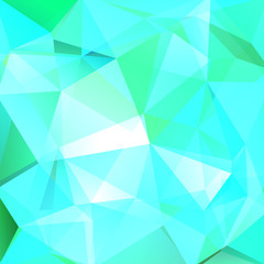 Geometric pattern, polygon triangles vector background in blue, green tones. Illustration pattern