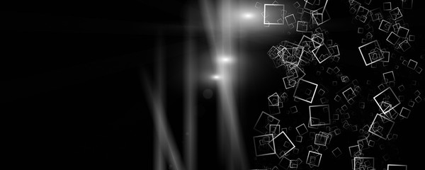 Futuristic square panorama background design illustration with light