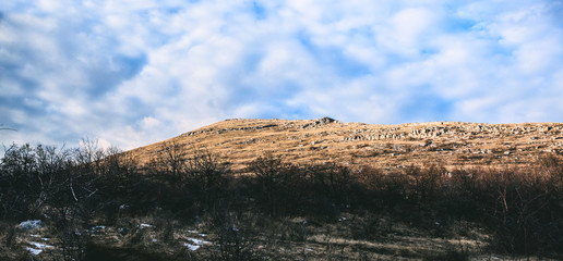 panoramic view of nature mountain winter landscape
