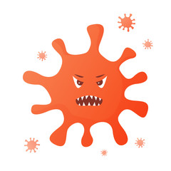Scary bacteria virus.Flat vector illustration