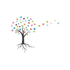 Fototapeta premium paper love tree concept vector illustration design