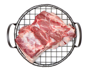 Raw pork meat isolated on white background 