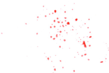 Splashes of small drops of red wine on a white background isolated