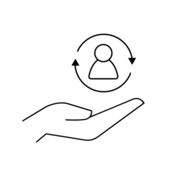 Care customer vector icon. Total inclusive service illustration sign. retention symbol.