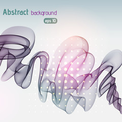 Abstract lines on light background. Vector illustration. Technology background with gray, purple, pink stripes.
