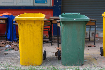 garbage bin in the park