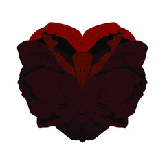 The heart is fantasy, dark red. Vector stock illustration eps 10.