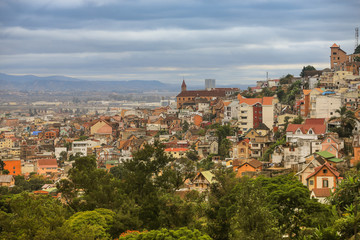 Fototapeta na wymiar View of the Antananarivo from the observation deck.