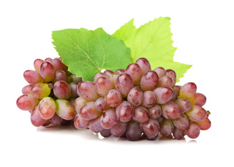 red grapes isolated on white