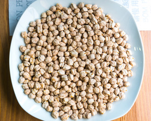 Chickpeas, close up, top view