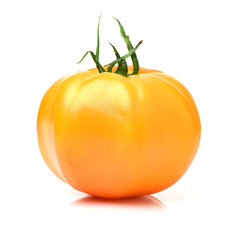 fresh yellow tomatoes on white background 