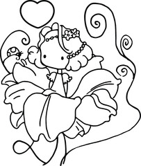 cartoon beautiful girl  card illustration