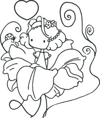 cartoon beautiful girl  card illustration