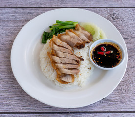 Pork on Rice Dishes Thai Style 
