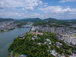 Fototapeta na wymiar 航空撮影した犬山城の風景