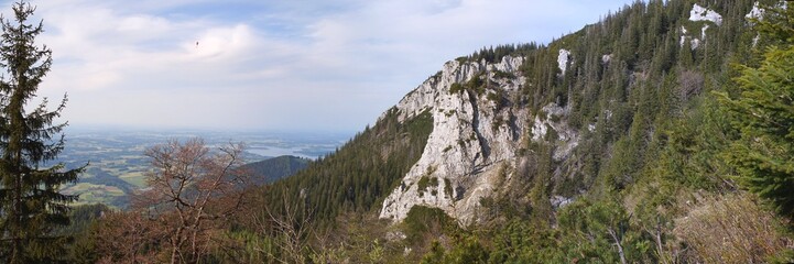 Fototapeta na wymiar Chiemgau-Panorama von der Sonnwendwand