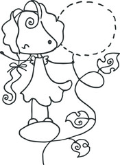 cartoon beautiful girl  card illustration