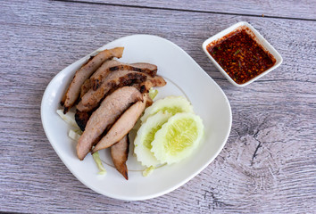 Pork on Rice Dishes Thai Style 