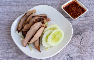 Pork on Rice Dishes Thai Style 