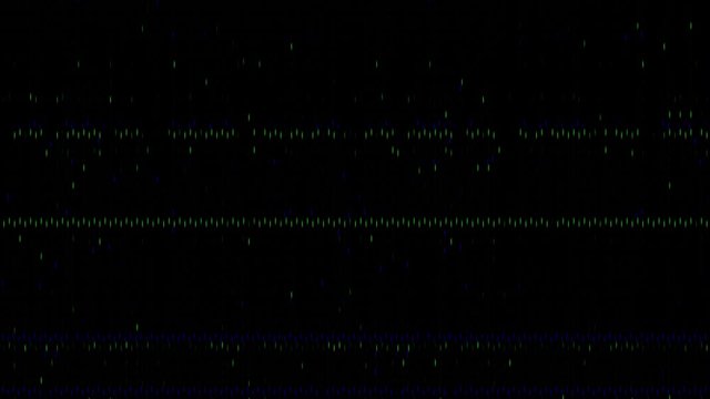 Colored Glitch  Pixel Noise, TV Signal, Blue and Green, 4K