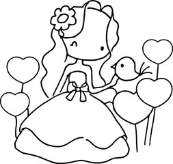 Cartoon beautiful cute girl 